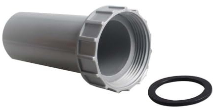 Pipe Extension Connector 47.5mm Female to 40mm Straight Pipe Reducer Drain Waste Pipe Extension Connector Fit for Kitchen Sinks (Grey)