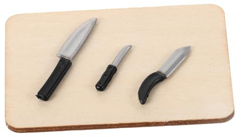 Garneck 1 Ensemble Jouets de Couteau ustensiles de Coupe de Cuisine Miniatures Mini Coupe-Maison ustensiles de Maison de poupée Choses Miniatures Choses minimales Mini Cutter Bois