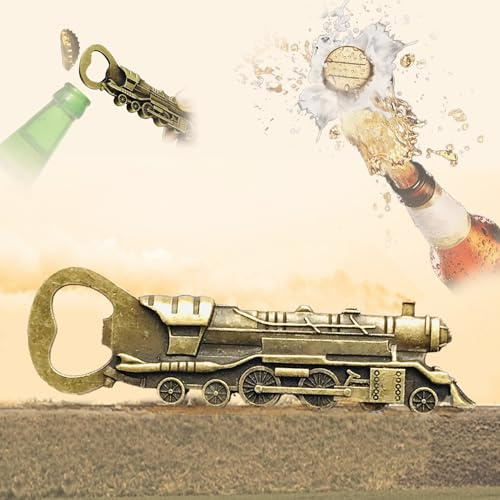 CHAOTEMAI Decapsuleur, Ouvre Bouteille, Cadeaux De Chemin De Fer, Décapsuleur De Locomotive à Vapeur Amusant, Cadeau Homme, Fans de train, Cadeau De Fête Des Pères, Cadeaux D'anniversaire