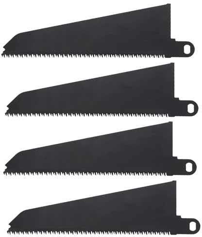4Pcs Reciprocating Saw Blades, 240mm Carbon Steel Saw Blade, Scorpion Saws Blade for Straight Cutting, Drywall, Heavy Duty Steel Pipe Cutting Compatible with Black & Decker Piranha Scorpion Saws