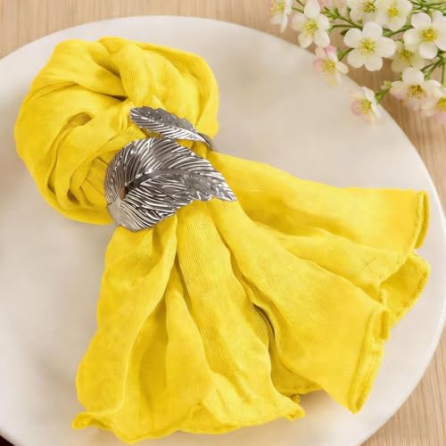 Cloth Napkins Set of 10 21x21 Reusable Cheesecloth Napkins Bulk Yellow | Boho Rustic Dinner Napkins Washable Gauze Table Napkins Cloth Hemmed Edges for Wedding Bridal Shower Family Gathering Decor