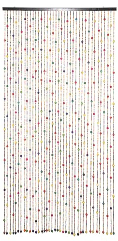 CHZIMADE 38 Strands Colorful Wooden Beaded Door Curtain 90x190CM Bead Curtain for Doorway Handmade Bamboo Hanging Door Fly Screen Curtain (190x90cm(38 Strands))