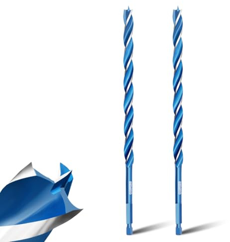 Teronbeta Wood Drill Bit 10mm x 230mm x 2pcs Professional 1/4 Inch Hex Shank Brad Point Auger Drill Bits for Wood