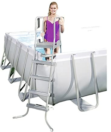 Pool Steps, Swimming Pool Escalator Pool Ladder Double-Sided Escalator Swimming Pool Matching Ladder,Safe & Sturdy(137cm)