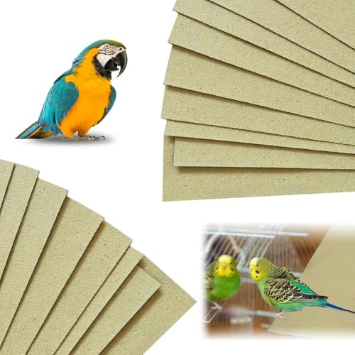 XHNKEG 40 piezas de papel de grava para jaula de pájaros, 43 x 28 cm, hojas de arena para jaulas de pájaros, grava fácil de limpiar, papel de lija de calcio para loros, periquitos, cacatúas, aves