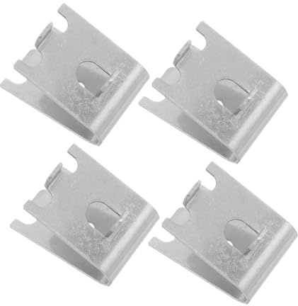 BAZEITFLOW Fridge Shelf Clips for Replacement Hooks 4pcs Stainless Steel Adjustable with Sturdy Arc-Shaped Dovetail Design, Easy Installation Refrigerator Partition Bracket Support