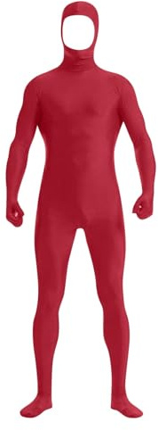 Generisch Combinaison intégrale pour homme et femme - Motif écran vert - Costume unisexe - Costume Slenderman - Orange - Costume pour carnaval et Lorax - Cosplay - Combinaison S