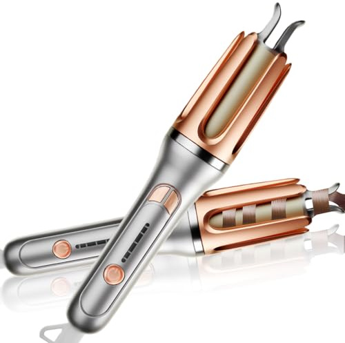 IGEAIIE Automatic Curling Iron 32mm, Self-Rotating Hair Curler with Ceramic Tourmaline Barrel, 30s Fast Heat-Up, 4 Temperature Settings, Anti-Scald, Auto Shut-Off, Portable Curling Wand