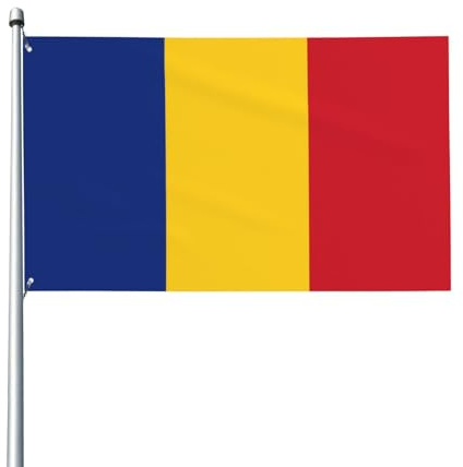 Bandera de Rumania decorativa para jardín al aire libre, 3 x 5 pies, pancarta de poliéster duradera con ojales de latón