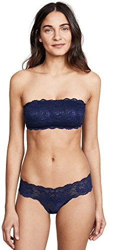 Cosabella Never Say Never Women's Navy Blue Lace Non-Padded Non-Wired Bandeau Bra Small