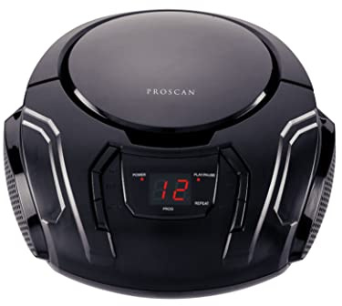 PROSCAN Elite Portable CD Boombox with AM/FM Radio (Black)