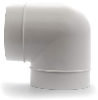 Vent Systems 100 mm Bogen 90 Grad Rohrverbinder - ABS Kunststoff Abluftrohr Verbinder für Flexibler Rundrohr Lüftungsschlauch - Abluftkanal Klimagerät/Klimaanlage PVC Kunststoffrohr Anschluss