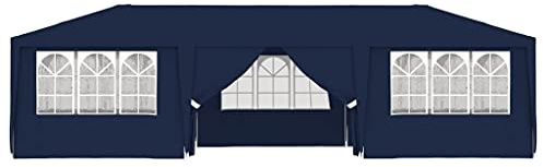 Montloxs 4x9 M Gazebo Marquee Tent Waterproof UV Resistant 4 Sides Panels Party Tent for Garden Camping Blue 90 g/m