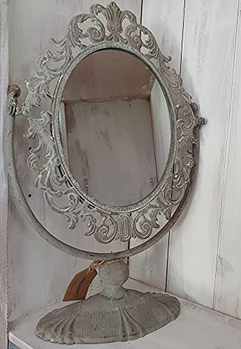 Arinosa Standspiegel Vintage Antik Metall Shabby Chic 30 x 12,5 x 42 cm