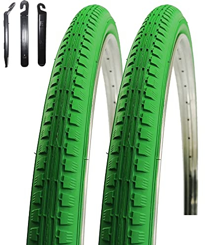 2 x Kenda K-142 Fahrradreifen Fahrradmantel Grün 40-635 (28 x 1 1/2) inkl. Reifenheber