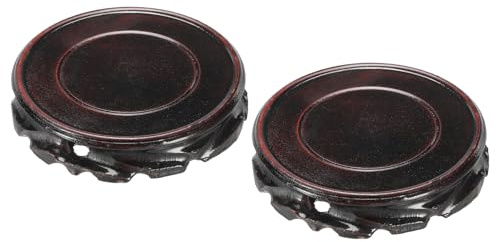 MECCANIXITY Wooden Display Stand Base 110mm/4.33 Diameter Black 2Pcs