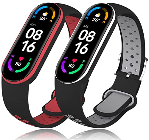Correas para Xiaomi Mi Band 7 y 6, Pulseras de Repuesto para Mi Band 5, Suaves y Reemplazables, Compatibles con Mi Band 7/6/5