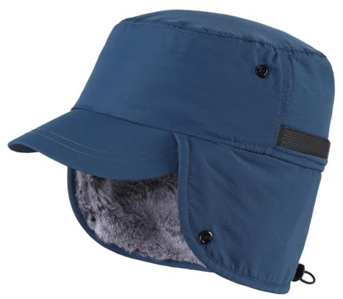 Magracy Outdoor Herren Winter Baseball Cap mit Visier Warm Earflap Hut Trapper Jagd Hut