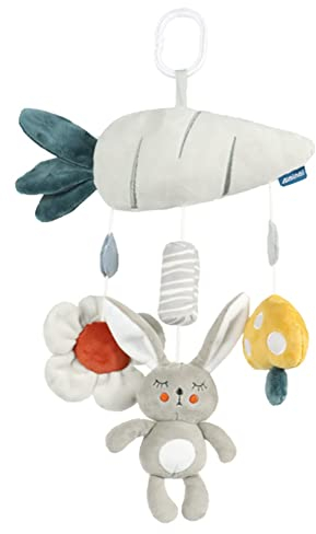 Baby Kinderwagen Spielzeug,Mobile Baby Bettglocke Spielzeug,Niedlich Plüschtier mit Glöckchen für Aufhängen zum Wiege,Plüsch Kaninchen Hängen Spielzeug,Windspiel Rassel Baby Spielzeug für Kleinkinder