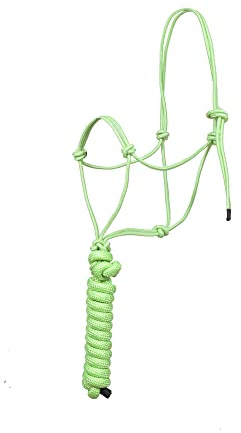 SIE Seilhalfter für Pferde mit 2,4m Führstrick 4 Knoten Pferdehalfter (Lime)