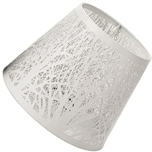 MAGICLULU 1 Stück Metall Hohler Baum Schatten Lampenschirm Metall Tischleuchte Schatten Kreativer Muster Lampenschirm Für Stehlampe Tischlampe (Weiß)