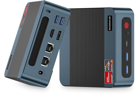 BOSGAME P3 Lite Gaming Mini PC with AMD Ryzen 7 6800H, 32GB DDR5 RAM 1TB PCIe 4.0 NVMe SSD, Radeon 680M iGPU, Dual 2.5G LAN Win 11 Pro Desktop Computer with USB4/8K UHD/Wi-Fi 6E/BT 5.2