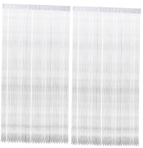 Zerodeko 2pcs String Curtain Tassel Screen for Hallway Bedroom Entrance Decorative Beaded Partition for Doorway Stylish Home Grey