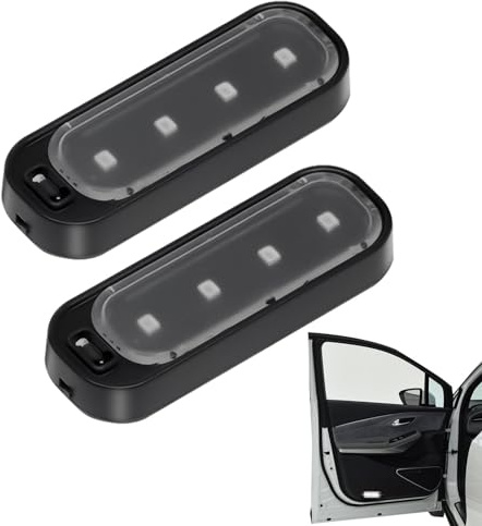 2 Pezzi Spia LED Per Portiera Auto Senza Fili, Luci LED Di Avviso Porta Aperta, Luce Di Cortesia Di Benvenuto Per Portiera Dell'auto | Luce Con Sensore Wireless