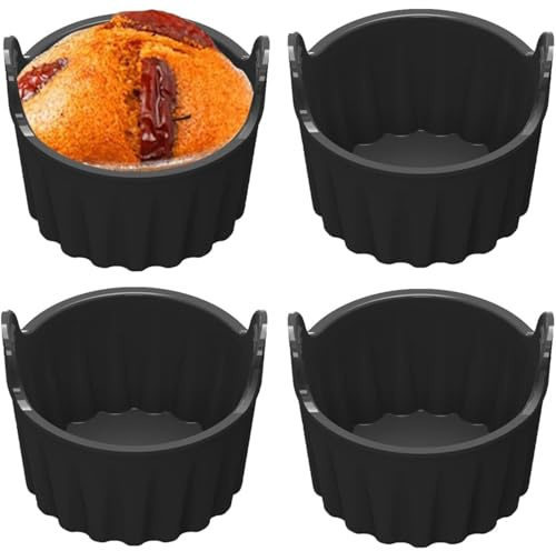Silicone Egg Poacher for Air Fryer - Set of 4, Non-Stick Ramekins, Heat-Resistant Silicone Moulds, Microwave & Dishwasher Safe, Perfect Egg Cooker Cups for Healthy Breakfasts, Air Fryer Accessories
