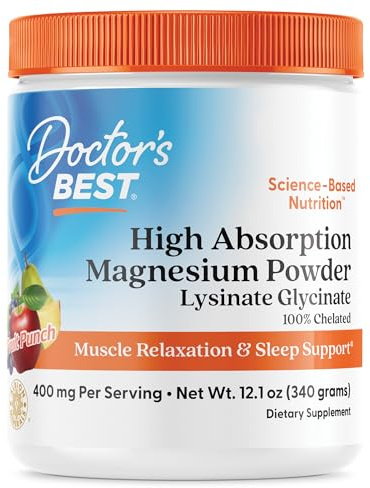 High Absorption Magnesium Powder, Fruit Punch, 12.1 oz (340 g), Doctor's Best