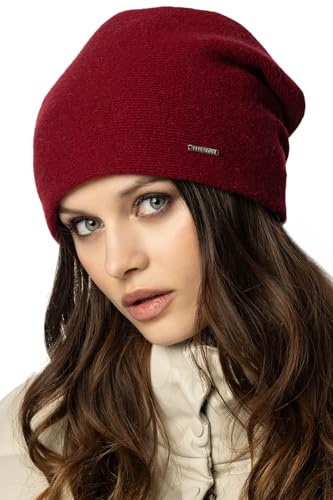 VIVISENCE Damen Beanie Mütze Winter Aus Warmem Wollgarn Klassische Herbst Wintermütze Gemütlich Mit Perfekter Passform DREI Falten Am Rücken Innenfutter Extra Komfort Modell 7085