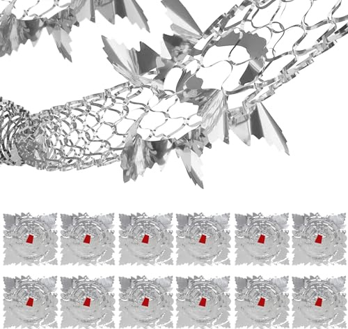 Lot de 12 guirlandes de Noël argentées à suspendre au plafond, guirlandes festives à suspendre, décorations festives à suspendre, guirlandes de plafond de Noël pour Noël, Nouvel An