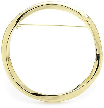 QQYDZSW Brosche Anstecknadel Art Deco Großer runder Kreis Damen Herren Metall 2-farbig Party Büro Casual Pins(Gold)