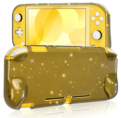 DLseego Coque Compatible avec Switch Lite,Coque Switch Lite de Protection Transparente à Paillettes de Cristal Coque Souple Switch Lite Absorbant Les Chocs et Résistant Aux Rayures,Noir Transparent