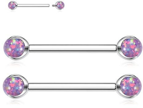 AROWRO Titan Nippelpiercing Brustwarzenpiercing Nipple Piercing Zungenpiercing Brustwarze Stäbe Brustwarzenpiercing Schmuck Zungensteg Piercing Innengewinde Zungenpiercing