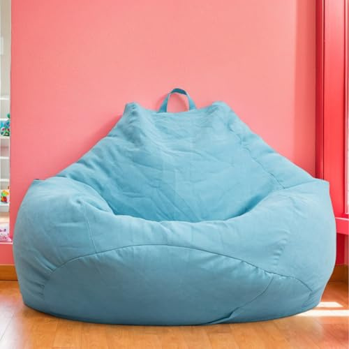 HORLSKI Sitzsäcke Für Erwachsene Gaming-Sitzsäcke Große Sitzsäcke Für Den Innen- Und Außenbereich Wasserbeständig Birnenform Polyester Ohne Füllung Wohnzimmer Garten,Blue 1,105 * 115cm