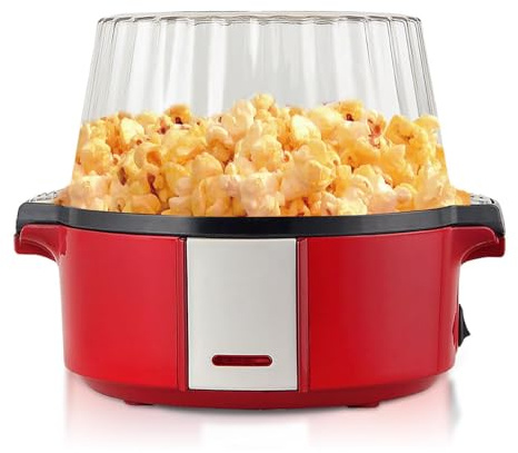 Popcorn Maker, Hela Automatiska små Hemgjorda Popcornmaskiner med Avtagbart Lock för Filmkvällar Fester Av Alla Slag (EU)