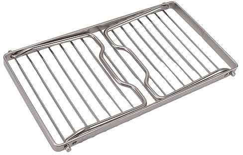 Segrehy Folding Camping Grate, Stainless Steel Height, Draining Backpacking Grill, Camp Fire Cooking Rack for Outdoor Camping, Picnic Travel