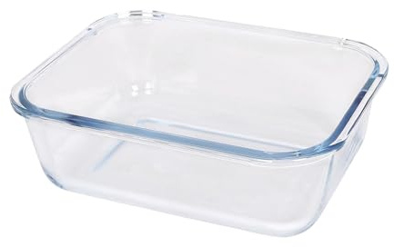 Argon Tableware Rechteckige Kuchenform aus Glas - 20cm x 15cm - 1x Medium Tief Torte Brownie Käsekuchen Brot Schwamm Ofen Backen Zinn Tablett Pfanne | Mikrowellen- und Gefriergeeignet