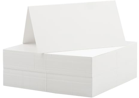 100 Stück Tischkarten Kraftpapier,Blanko Unbedruckt Namensschilder Hochzeit,Weiß Platzkarten zum Selbst Beschriften für Hochzeit Geburtstag Kommunion Taufe uvm(9x10cm)