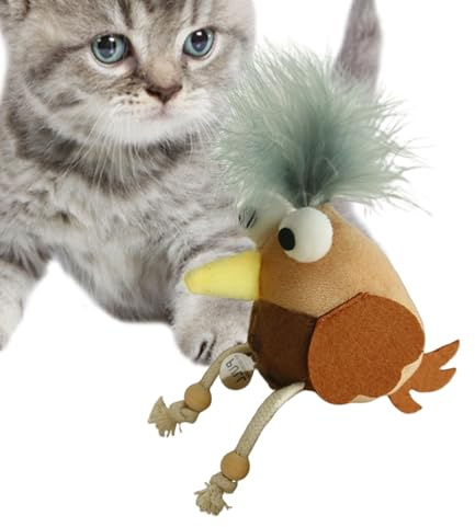 Generisch Katzenvogel Spielzeug - Interaktives Katzenspielzeug Zum Mit Katzenminze,Beißpuppe Für Indoor Kleine Hunde Kätzchen Jagd Bewegung Spiel Training