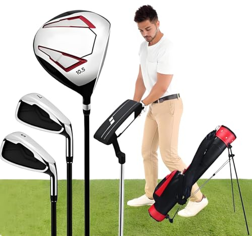 Juego completo de palos de golf para hombre, mano derecha, incluye destornillador de titanio, 7 hierros, madera de calle, putter y bolsa de golf, juego completo para deportes al aire libre