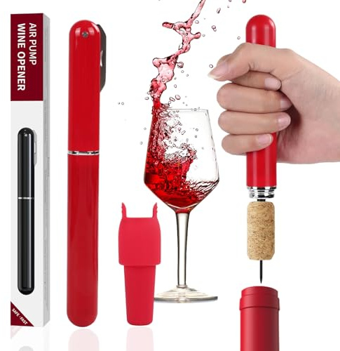 FBBULES Tire Bouchon, Ouvre-bouteilles de Vin, Bouchons à Vin Silicone, Tire-Bouchon Pompe avec Coupe-Capsule, Ouvre-Bouteille à Pression d'air pour Bouteilles pour Maison, Restaurant