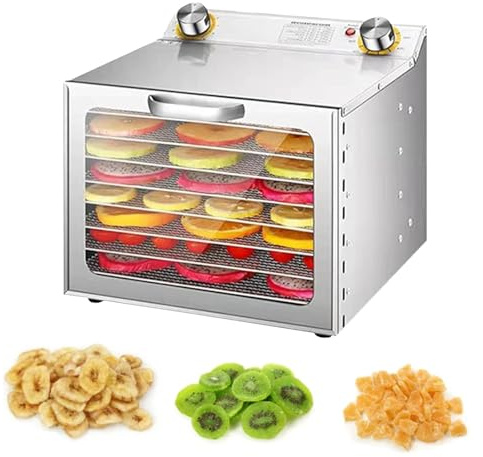 Lyophilisateur et déshydrateur alimentaire professionnel 1000 W, séchoir à fruits électrique 6/8/12 couches, avec minuterie numérique et contrôle de la température, déshydrateur commercial(8layers)