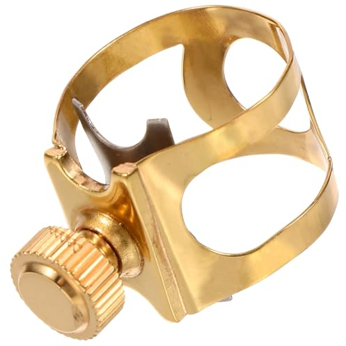 Ciieeo Clip Metálico Ajustable para Saxofón Alto Abrazadera de Latón para Instrumento de Viento Accesorio para Saxofonistas Sujeción Segura y Duradera para Boquilla Uso Profesional y