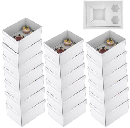 LDXDRU 20PCS 1+2 Bento Cake and Cupcake Box Bento Box with Clear Window