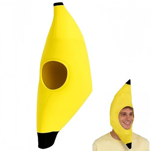 Banana Hat, Funny Banana Yellow Hat, Men and Women Novelty Cosplay Headwear, Theme Party Photo Props Costume, Fancy Dress Costume Accessory, for Stag Nights Pub Crawls