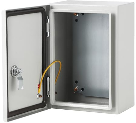 Aptliton NEMA 4X Steel Electrical Enclosure Box - 12x8x6 Inch - IP66 Waterproof & Dustproof Junction Box - Heavy-Duty Outdoor/Indoor Metal - Removable Mounting Plate - Double Lock - 1.5mm Wall