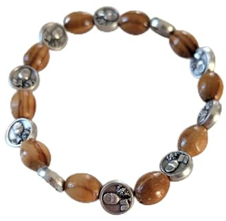 OVUNQUE PROTEGGIMI Pulsera de madera con medallas de San Carlos Acutis, pulsera elástica con Carlo Acutis y cáliz eucarístico