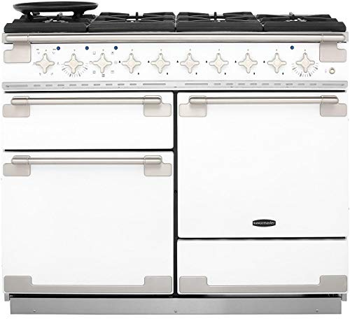 Rangemaster Elise ELS110DFFWH 110cm wide Dual Fuel Range Cooker with Gas Hob - White - A/A Rated